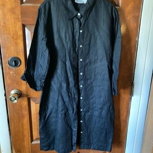 Chico’s design black linen shirt dress size 2